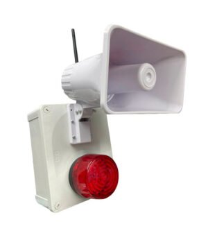 PRIMETECHS Alarma Vecinal Wifi / Aplicación celular APP / hasta 30 controles de activación de 60 ó 500 ms. Incluye un control de 60 ms. Compatible con Alexa y Google Home.