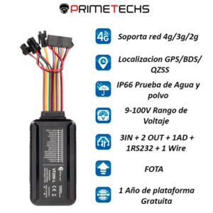 GPS VT200-L Antijammer profesional para Tracto Camión, Automóvil, Camioneta o Maquinaria. Impermeable IP66, Múltiples I/O (Entradas y Salidas) Audio Bidireccional (Opcional), botón de pánico (opcional), server incluido 1 año, APP IOS y Android, PC