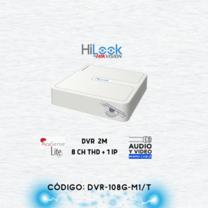 DVR 8 Canales TurboHD + 1 Canal IP / 2 Megapíxel (1080p) Lite / Acusense Lite (Evita Falsas Alarmas) / Audio Bidireccional y Coaxitron / 1 Bahía de Disco Duro / H.265+ / Salida de Vídeo Full HD