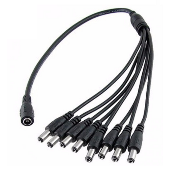 Divisor de energía / Tipo pulpo / 8 Conectores macho / 2.1 mm / 1 Conector hembra