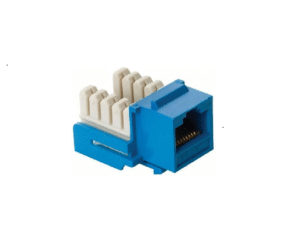 Jack RJ45 de 8 contactos a 90° CAT 5e, tipo Keystone, azul