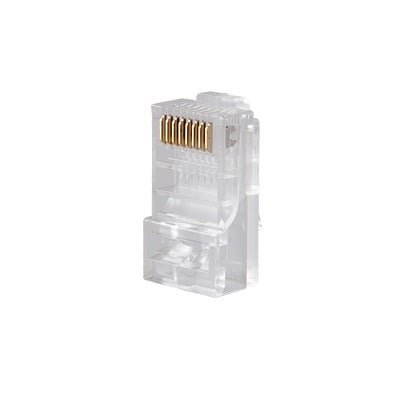 Bote con 100 Piezas de Plug Modular RJ45 / Cat 6 / Chapado en Oro a 30 Micras / Sin Blindaje / Facil Instalación / Uso Interior / Soporta Norma TIA-568B / Cumple con RoHS 2.0