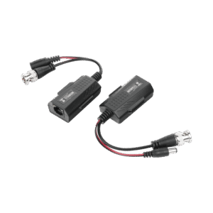 Kit de transceptores activos con conector para alimentación (12V/24Vcc/AC) TurboHD para aplicaciones de video por UTP Cat5e/6 en HD. Distancia de hasta 150 m en 4K