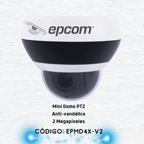 Mini Domo PTZ Anti-vandalico IP66 4X Zoom HD-TVI 2 Megapixeles (1080P)
