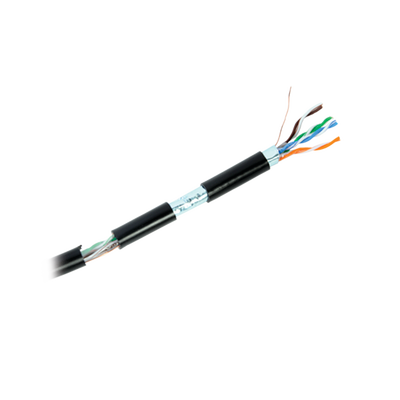 Bobina de cable de 305 m, Cat5e , FTP, blindado, color negro, UL, para aplicaciones en video vigilancia, redes de datos. Uso en Intemperie