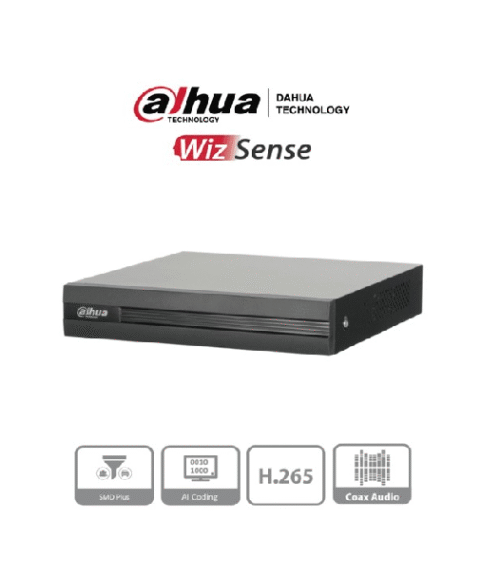 DAHUA XVR1B04H-I - DVR de 4 Canales 5 Megapixeles Lite/ WizSense/ Cooper-I/ H.265+/ 4 Canales+2 IP o Hasta 6 Canales IP/ 4 Canales con SMD Plus/ Busqueda Inteligente (Humanos y Vehiculos)/ Codificación Inteligente/ 1 Puerto Sata 6TB/