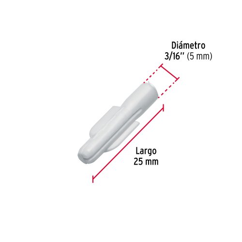 Taquete de plástico 3/16", FIERO, 20 pzs