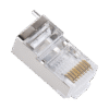 Bote con 100 Piezas de Plug Modular RJ45 Cat5e blindado, chapado de oro a 30 micras para durabilidad extrema CON PIN DE TIERRA